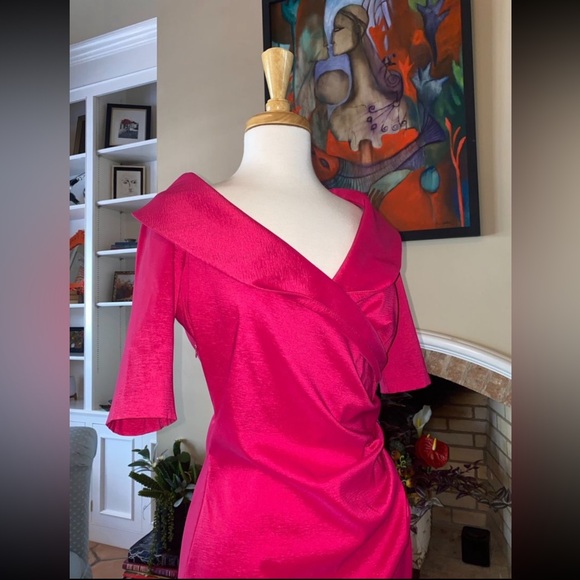 VINTAGE Joseph Ribkoff hot pink dress - Picture 5 of 5